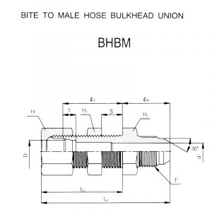 BHBM – Bite To Male Hose Bulkhead Union
