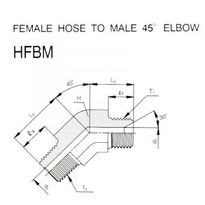HFBM – Female Hose To Male 45° Elbow