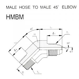 HMBM – Male Hose To Male 45° Elbow