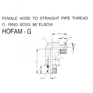 HOFAM-G – Female Hose To Straight Pipe Thread O-Ring Boss 90° Elbow