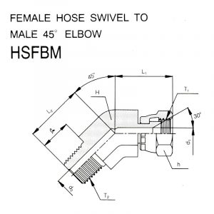 HSFBM – Female Hose Swivel To Male 45° Elbow