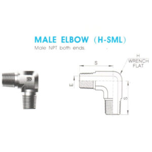 Male Elbow (H-SML) – Male NPT Both Ends