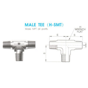 Male Tee (H-SMT) – Male  NPT All Ports