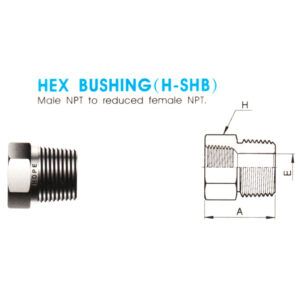 Hex Bushing (H-SHB) – Male NPT to Reduced Female NPT