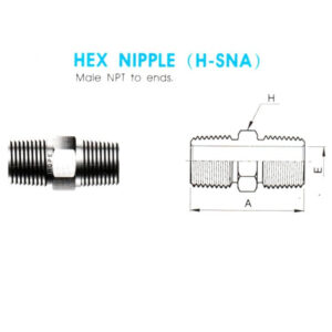 Hex Nipple (H-SNA) – Male NPT To Ends